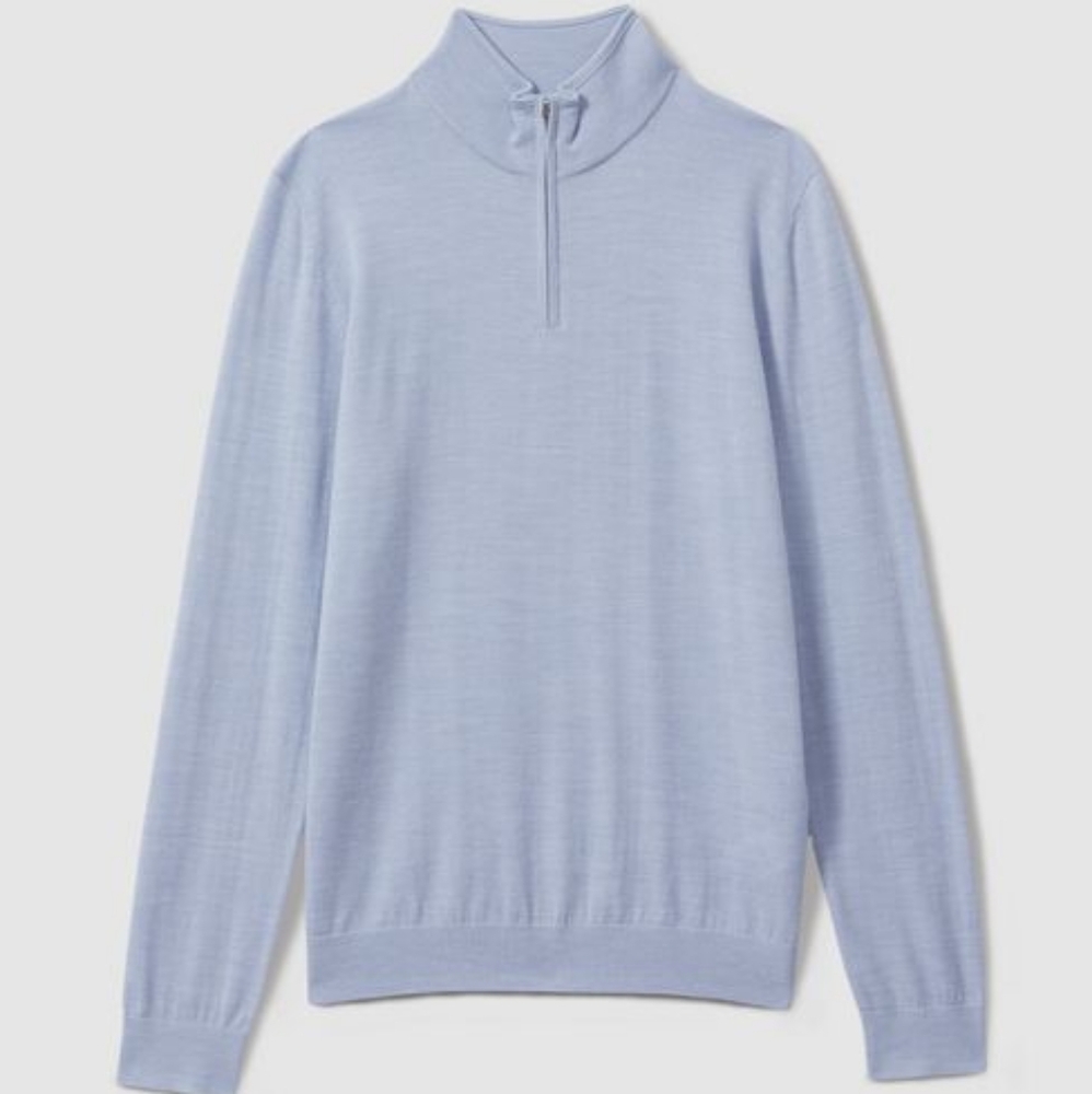 Reiss BlackhallMerino Wool Half-Zip Funnel Neck Jumper size medium